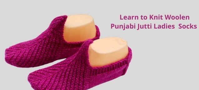 Punjabi Jutti Style Ladies Woolen Socks Design
