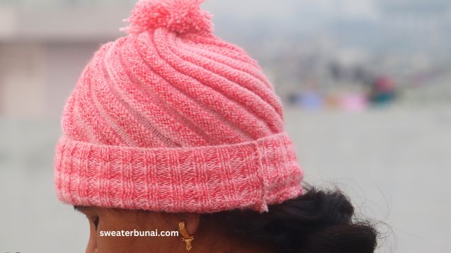Beginner Hat Knitting Pattern ( Knit Purl Stitches only ) on Straight Needles.