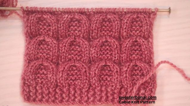 Garter Horseshoe Cable Knit Pattern