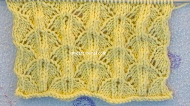 Curved Arrow Shape Lace Knitting Pattern Image