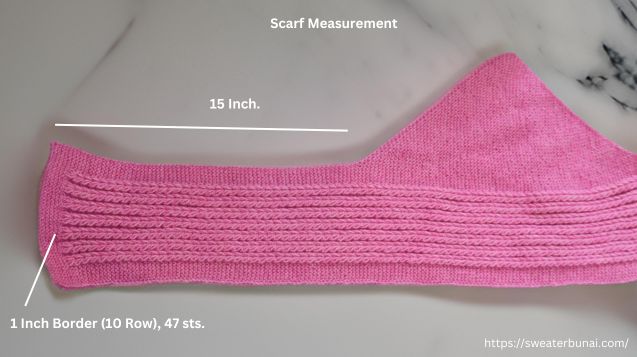 Knitted Scarf Measurement Image