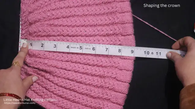 Little Hearts Hat Knitting Pattern by Sunayana Negi: A Simple and Cozy Winter Project. 6 Shaping the crown of Little Hearts Hat